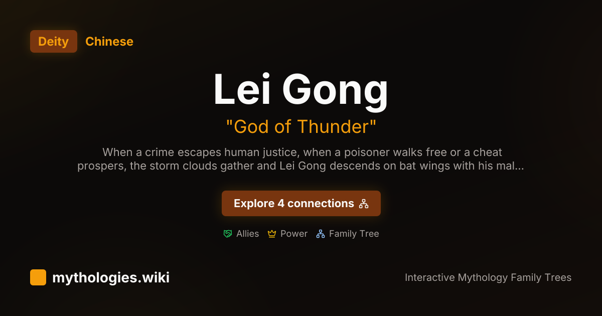 Lei Gong - God of Thunder - Chinese | Mythologies.wiki