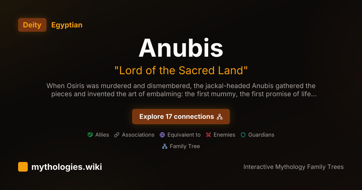 Anubis Family Tree - Egyptian God | Mythologies.wiki