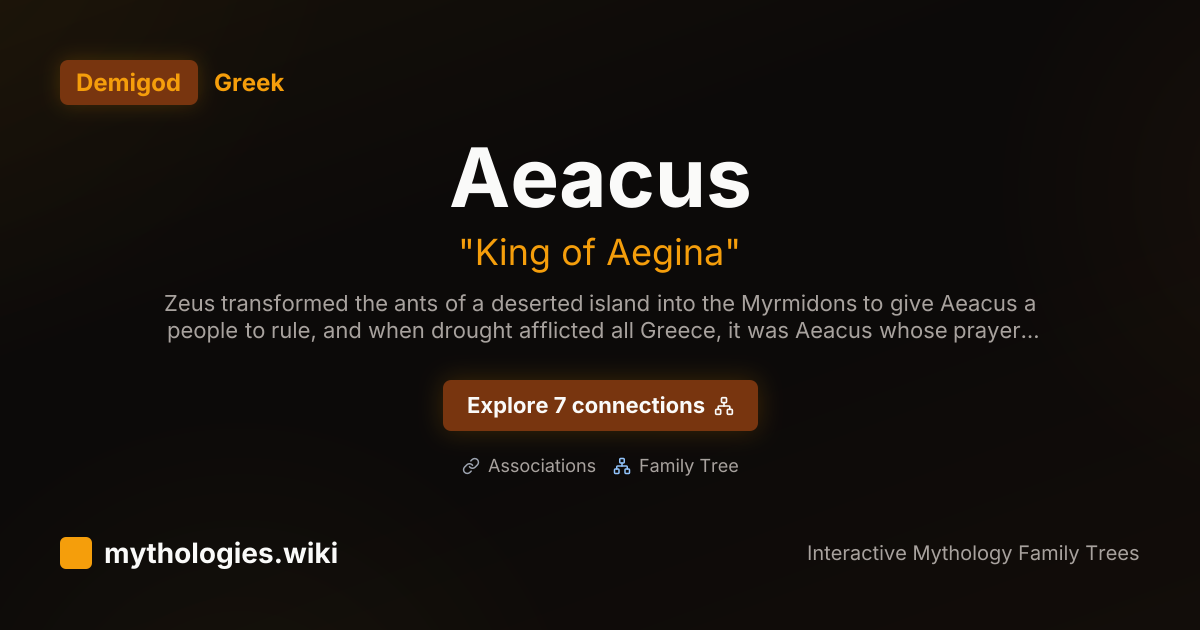 Aeacus Family Tree - Greek Demigod | Mythologies.wiki