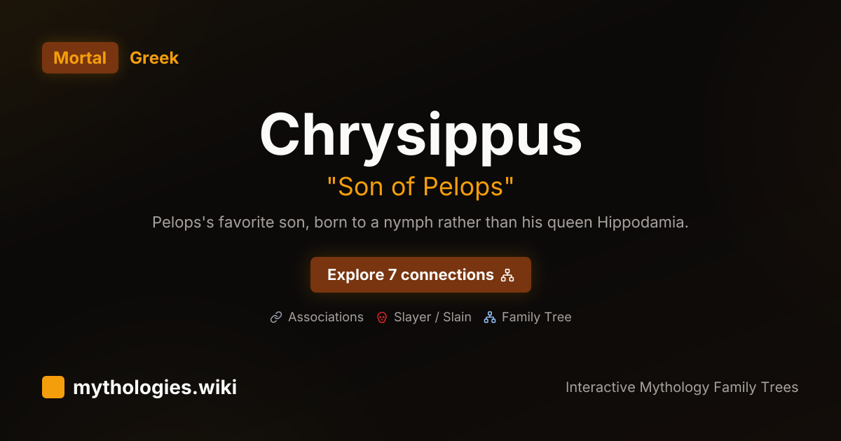 Chrysippus - Son of Pelops - Greek | Mythologies.wiki