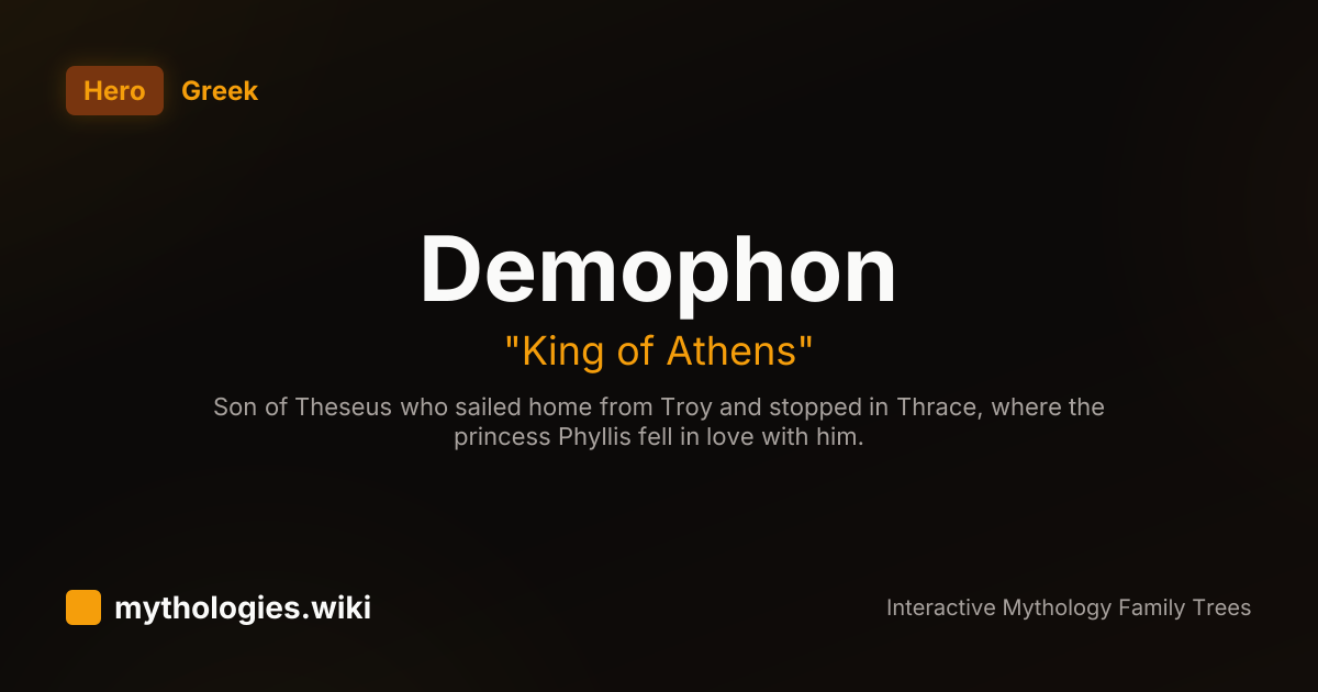 Demophon - King of Athens - Greek | Mythologies.wiki