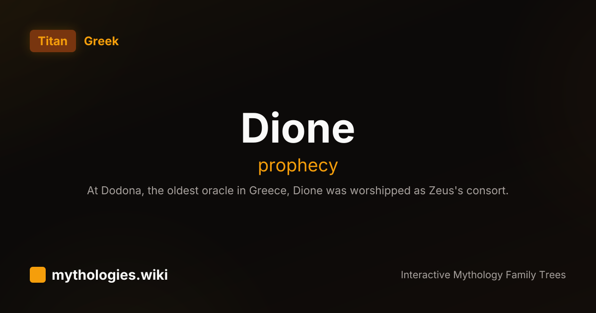 Dione Rome Dione - Greek Titaness of Prophecy | Mythologies.wiki