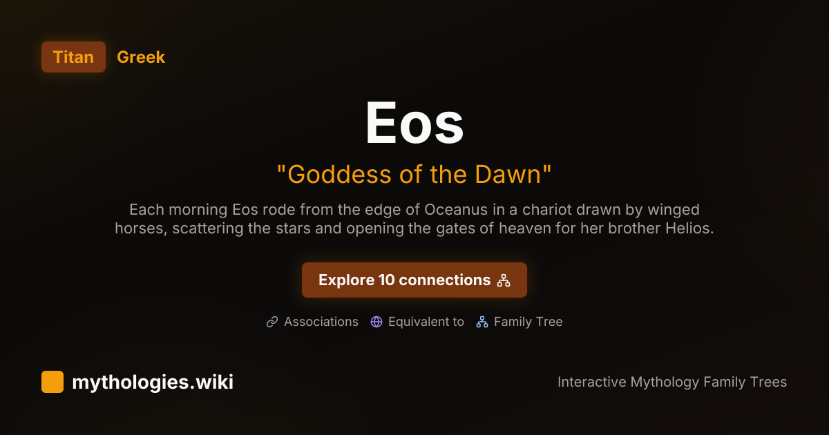 Eos - Goddess of the Dawn - Greek | Mythologies.wiki