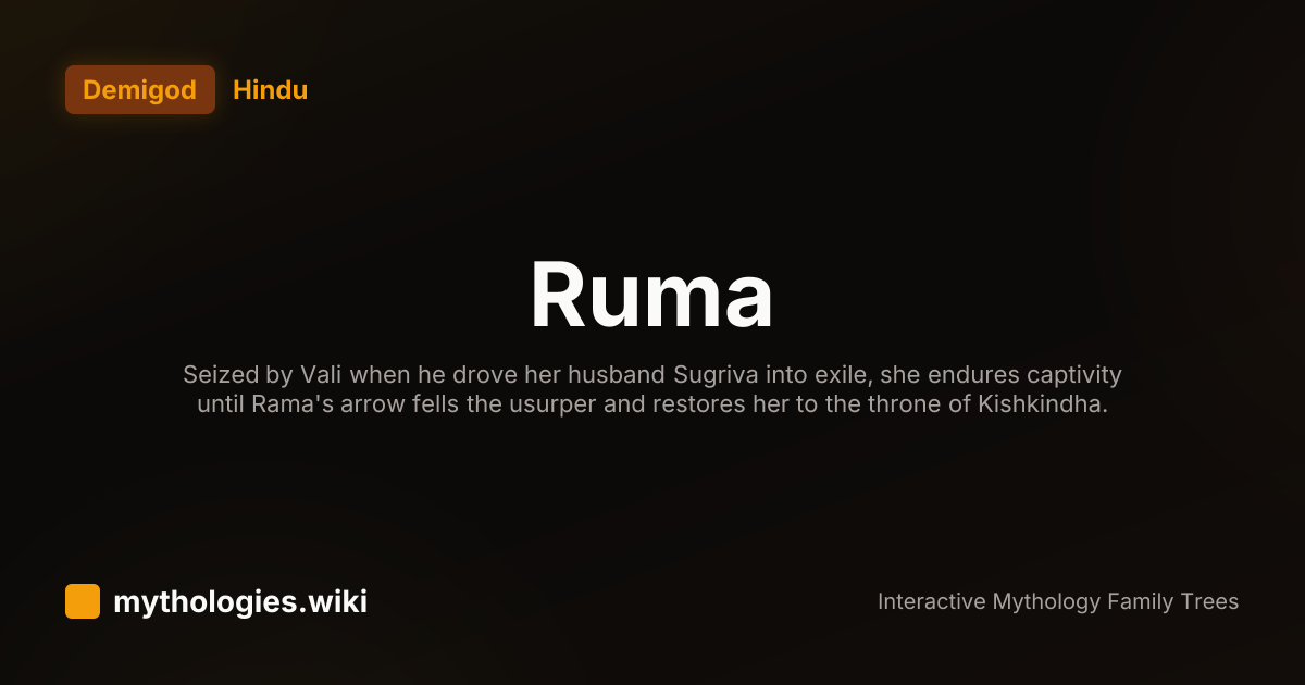 Ruma - Hindu Demigoddess | Mythologies.wiki
