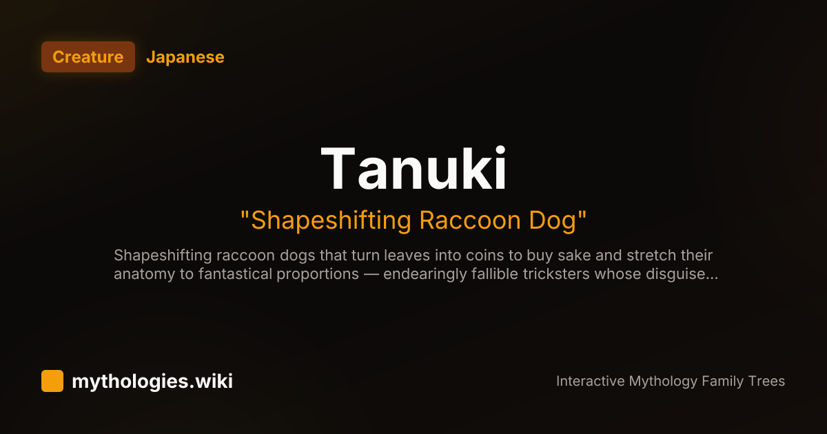 Tanuki - Shapeshifting Raccoon Dog - Japanese